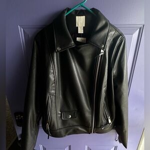 H&M vegan “leather” jacket women’s size large NWT